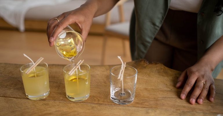 Candle refill jar ready to reuse